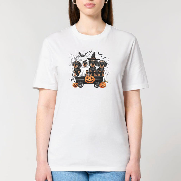 Halloween Dackel (Rauhaar) - Bio Unisex T-Shirt