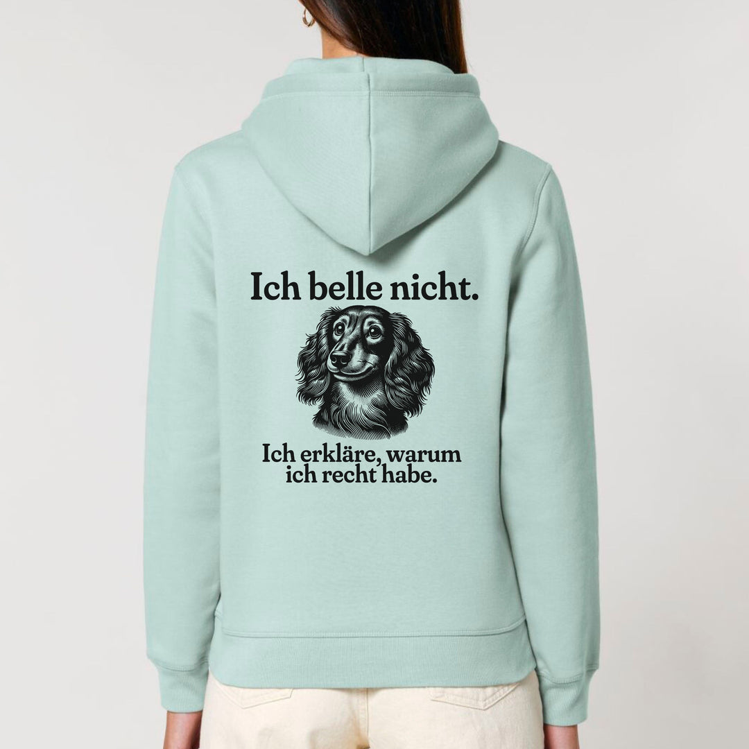 Ich belle nicht (Langhaar) - Bio Unisex Hoodie