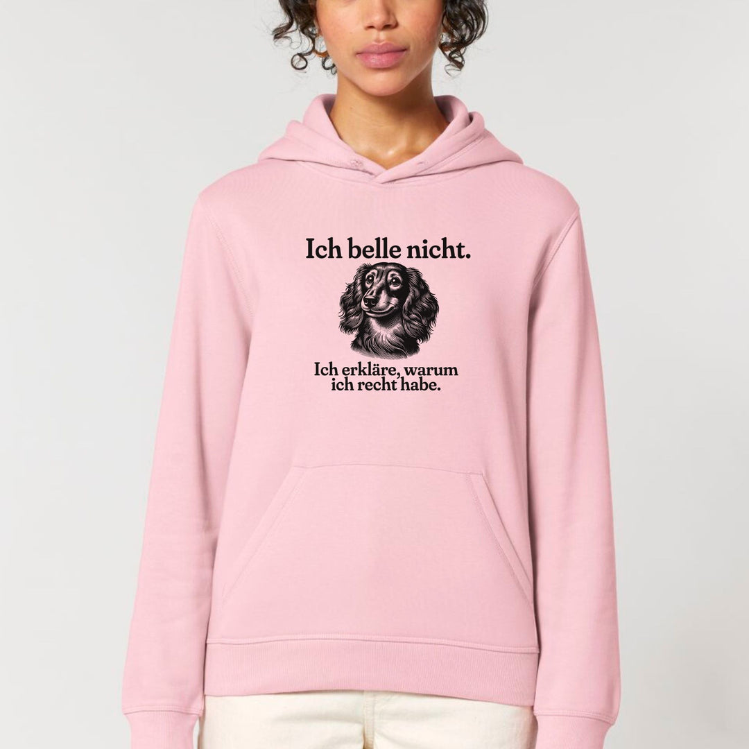 Ich belle nicht (Langhaar) - Bio Unisex Hoodie