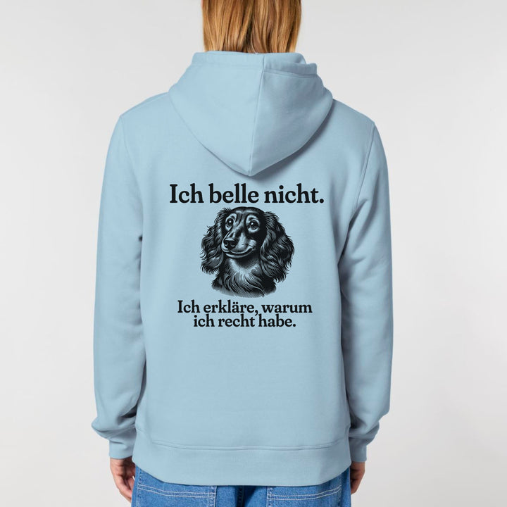 Ich belle nicht (Langhaar) - Bio Unisex Hoodie