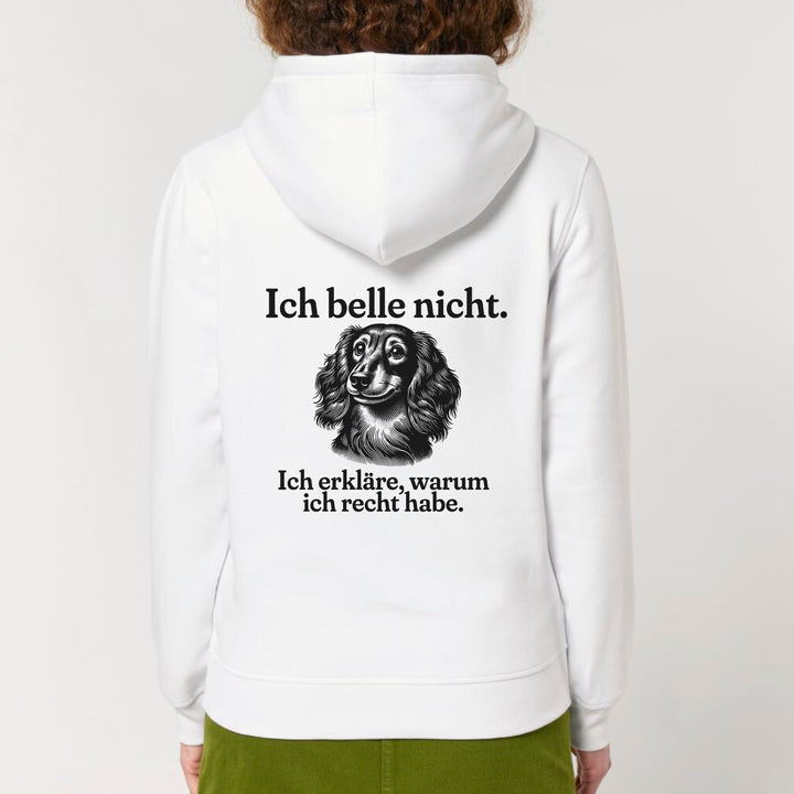 Ich belle nicht (Langhaar) - Bio Unisex Hoodie