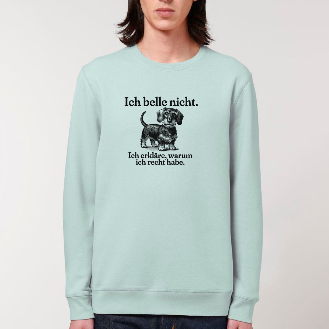 Ich belle nicht (Rauhaar) - Bio Unisex Sweatshirt