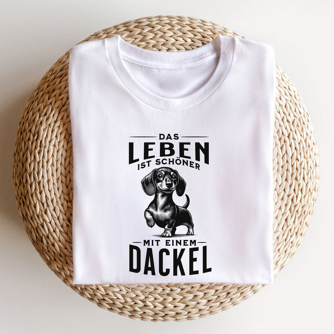 Dackelshirts Leben mit Dackel (Kurzhaar) - Bio Unisex T-Shirt