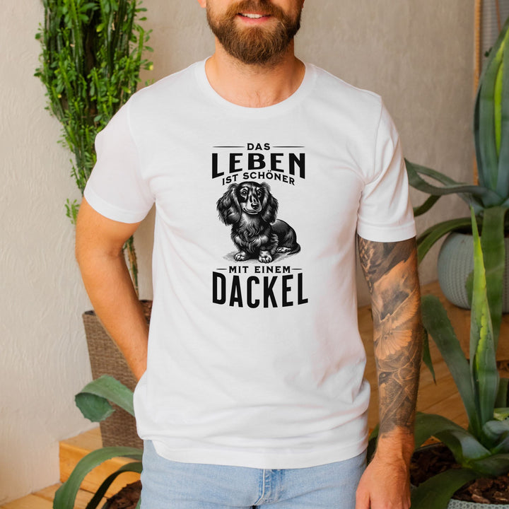 Leben mit Dackel (Langhaar) - Bio Unisex T-Shirt