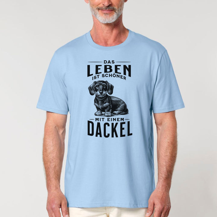 Leben mit Dackel (Rauhaar) - Bio Unisex T-Shirt