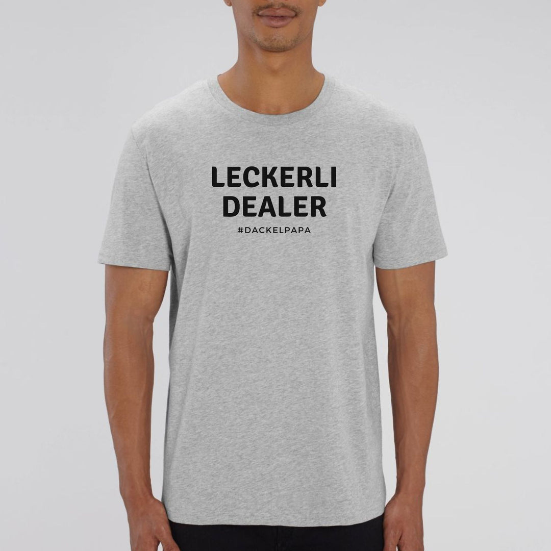 Dackelshirts Leckerli Dealer (Dackelpapa) - Bio Unisex T-Shirt Heather Grey / XS