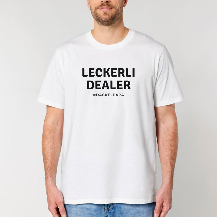 Dackelshirts Leckerli Dealer (Dackelpapa) - Bio Unisex T-Shirt White / XS