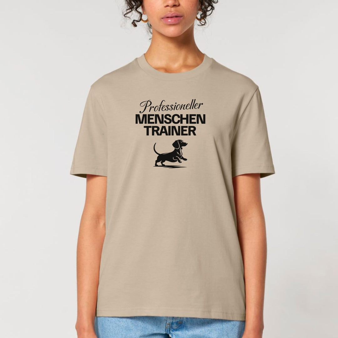 Dackelshirts Menschentrainer (Kurzhaar) - Bio Unisex T-Shirt Desert Dust / XS