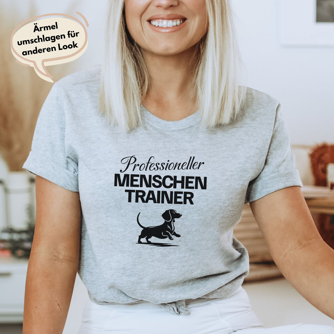 Dackelshirts Menschentrainer (Kurzhaar) - Bio Unisex T-Shirt Heather Grey / XS