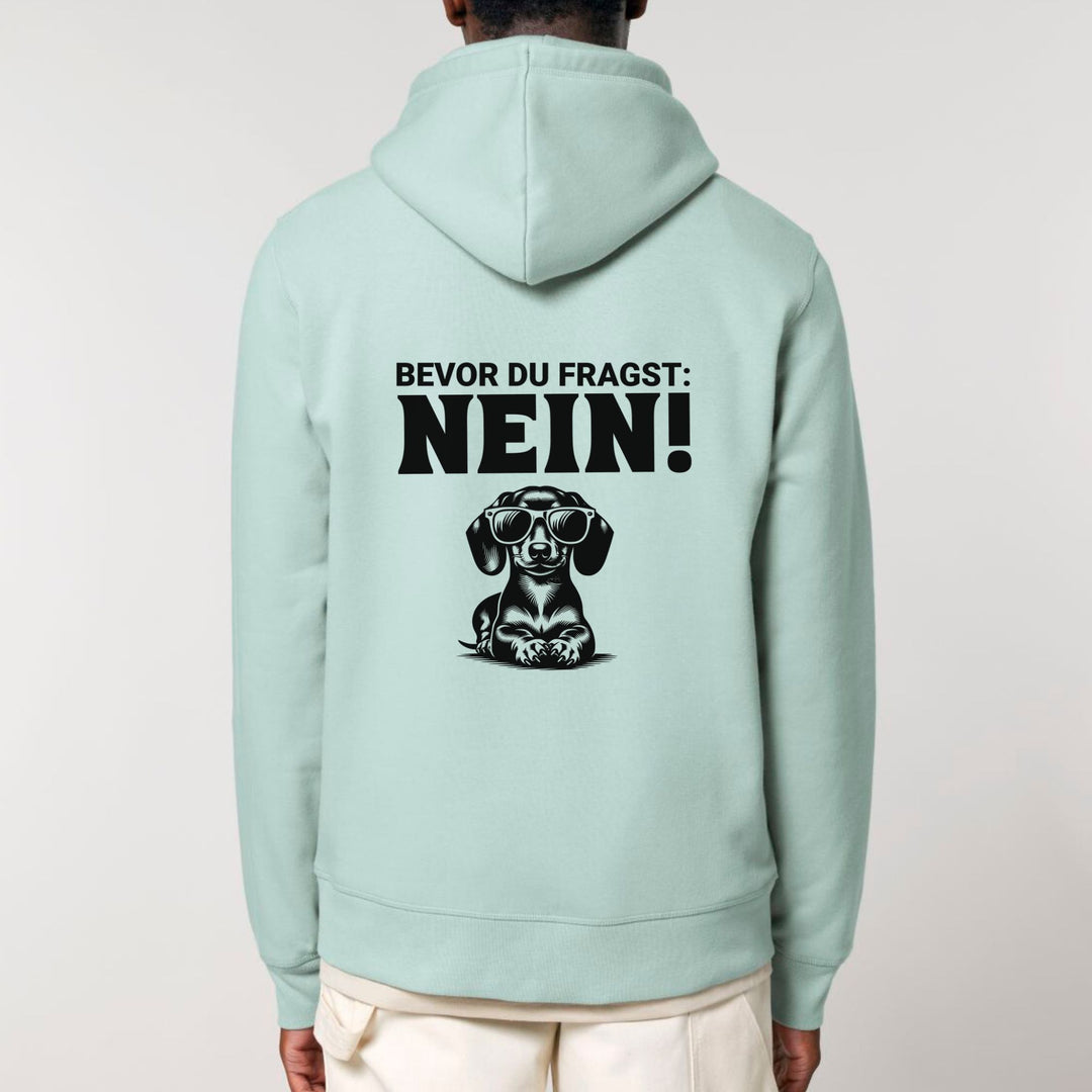 Nein (Kurzhaar) - Bio Unisex Hoodie (Backprint)