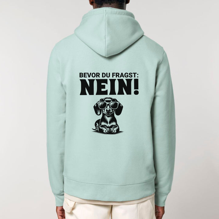 Dackelshirts Nein (Kurzhaar) - Bio Unisex Hoodie (Backprint)