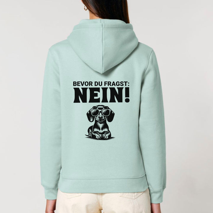 Nein (Kurzhaar) - Bio Unisex Hoodie (Backprint)