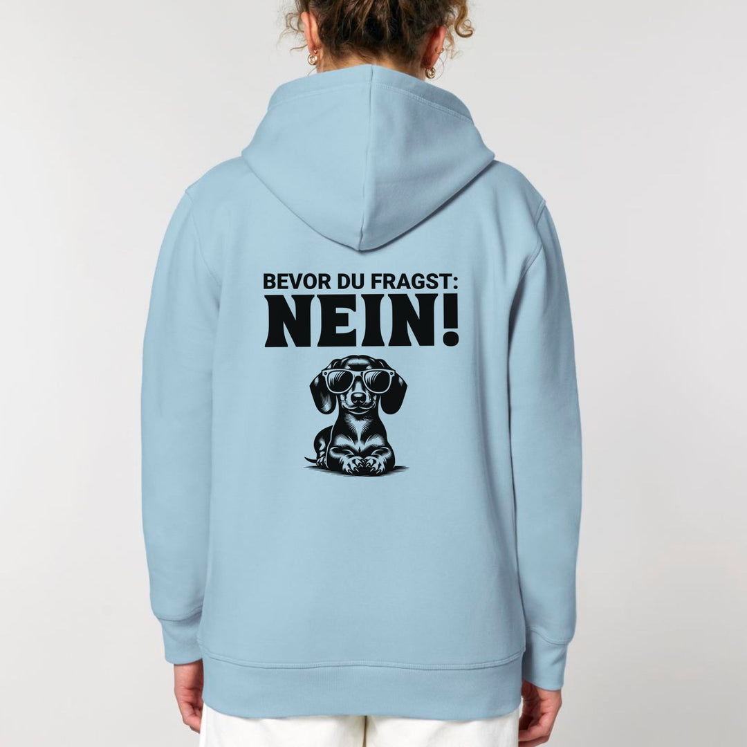 Dackelshirts Nein (Kurzhaar) - Bio Unisex Hoodie (Backprint) Sky Blue / XS