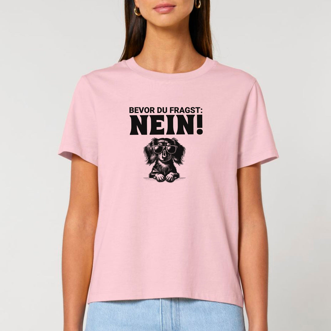 Dackelshirts Nein (Langhaar) - Bio Frauen T-Shirt Cotton Pink / XS