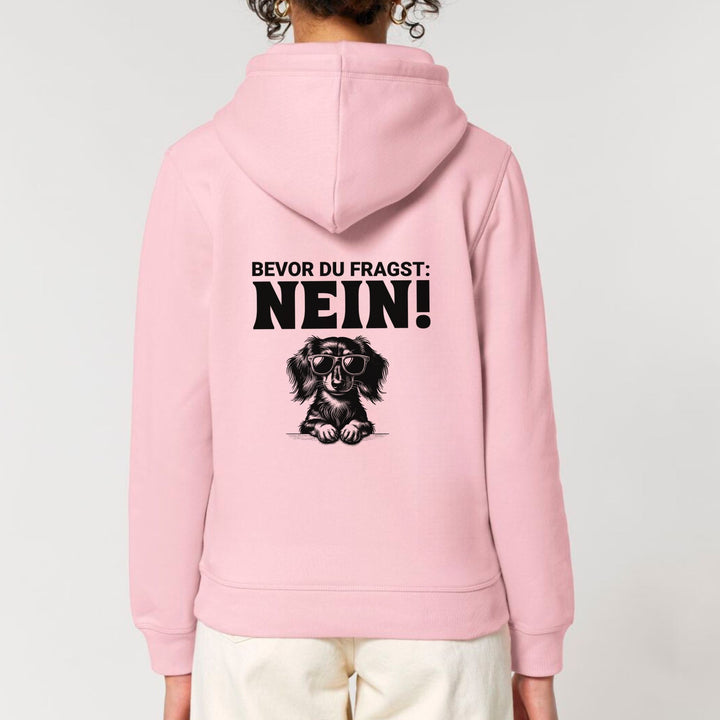 Nein (Langhaar) - Bio Unisex Hoodie (Backprint)