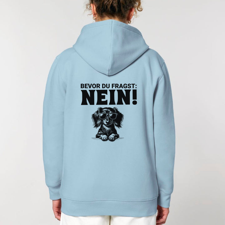 Nein (Langhaar) - Bio Unisex Hoodie (Backprint)