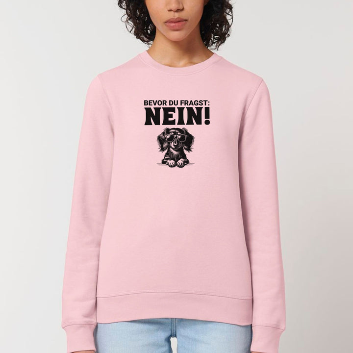 Dackelshirts Nein (Langhaar) - Bio Unisex Sweatshirt Cotton Pink / XS