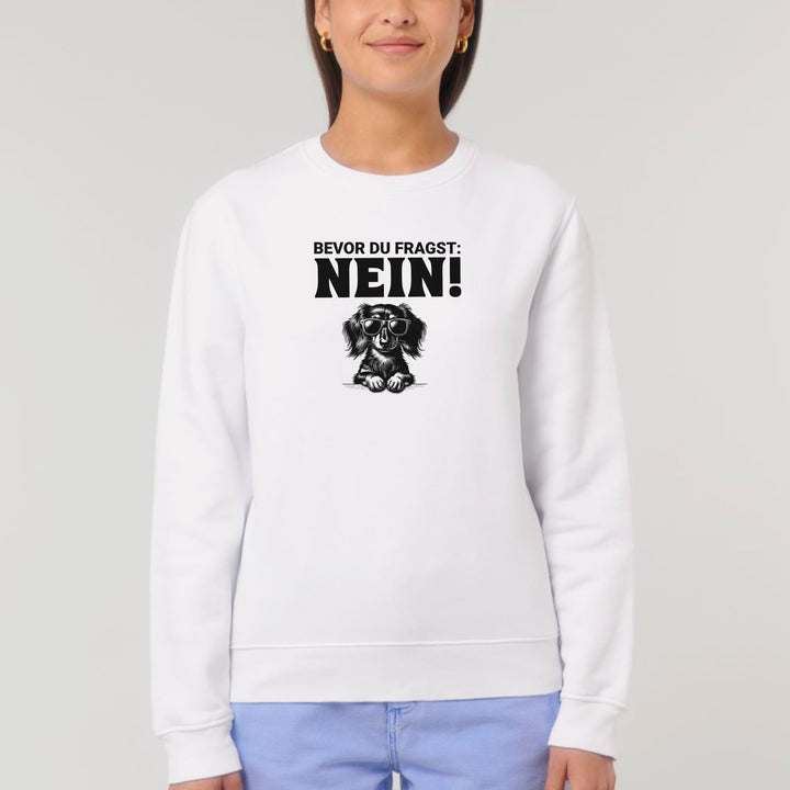 Dackelshirts Nein (Langhaar) - Bio Unisex Sweatshirt White / XS