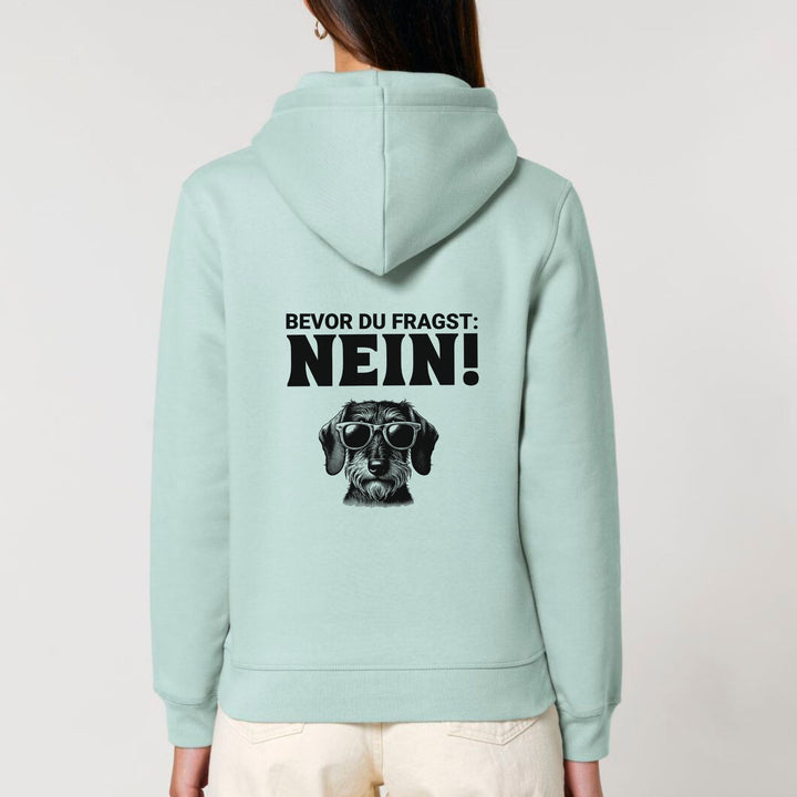 Nein (Rauhaar) - Bio Unisex Hoodie (Backprint)