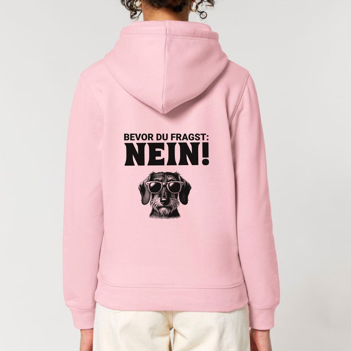 Nein (Rauhaar) - Bio Unisex Hoodie (Backprint)