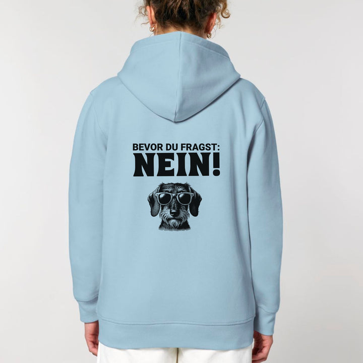 Nein (Rauhaar) - Bio Unisex Hoodie (Backprint)