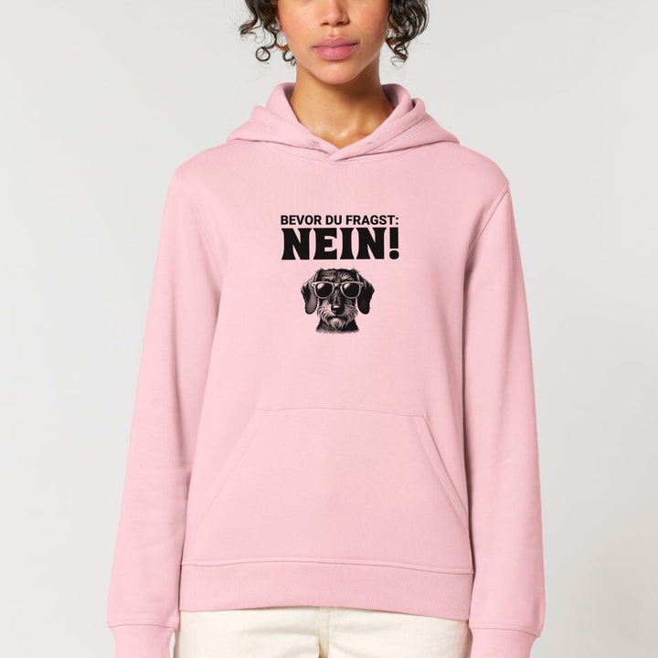 Dackelshirts Nein (Rauhaar) - Bio Unisex Hoodie Cotton Pink / XS