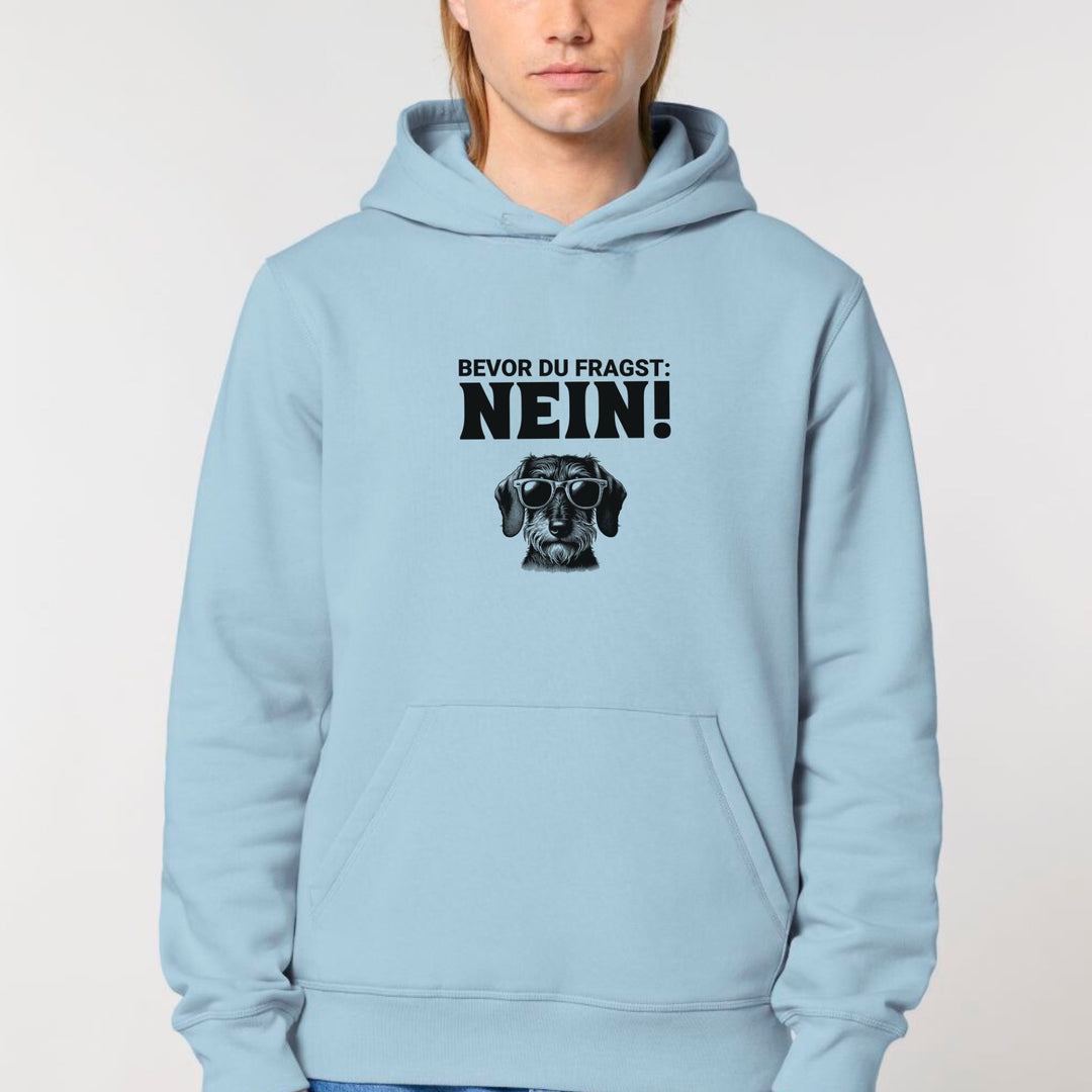 Dackelshirts Nein (Rauhaar) - Bio Unisex Hoodie Sky Blue / XS