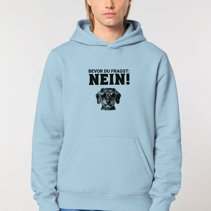 Dackelshirts Nein (Rauhaar) - Bio Unisex Hoodie Sky Blue / XS