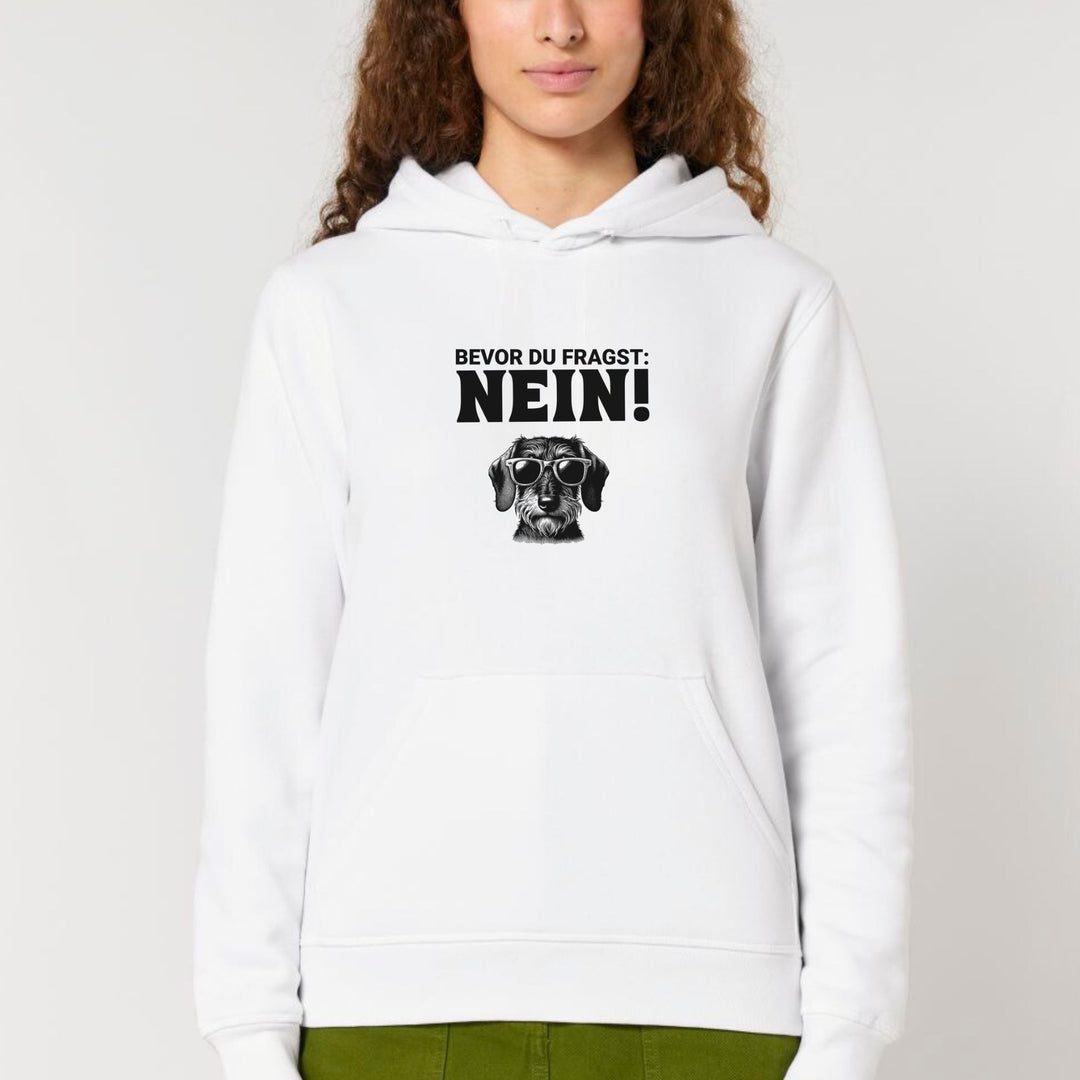 Dackelshirts Nein (Rauhaar) - Bio Unisex Hoodie White / XS