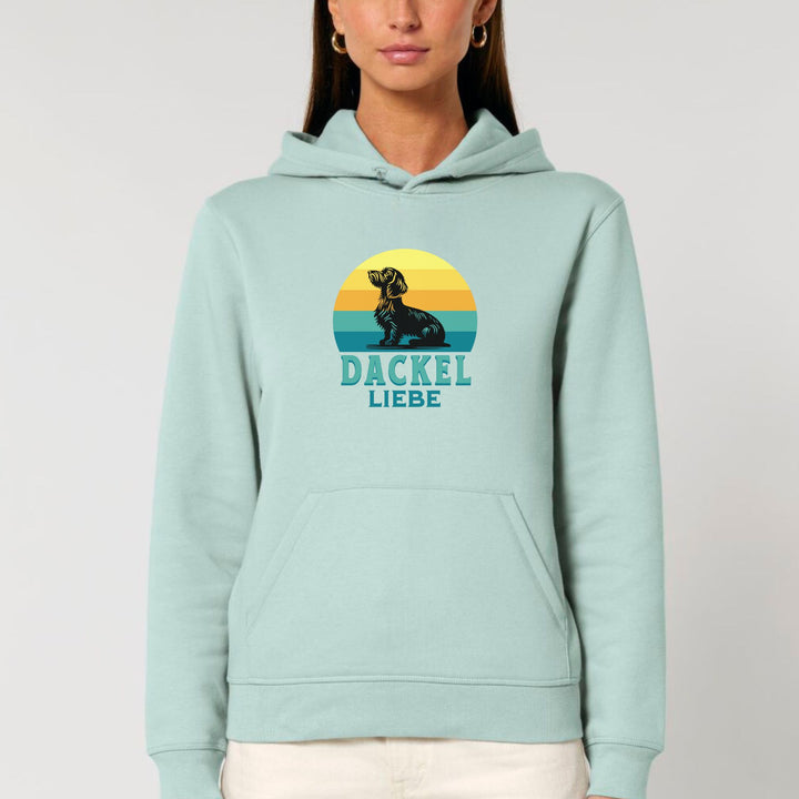 Retro Dackelliebe (Rauhaar) - Bio Unisex Hoodie