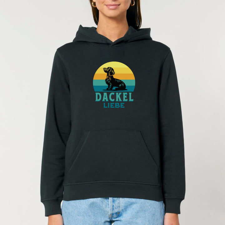 Retro Dackelliebe (Rauhaar) - Bio Unisex Hoodie