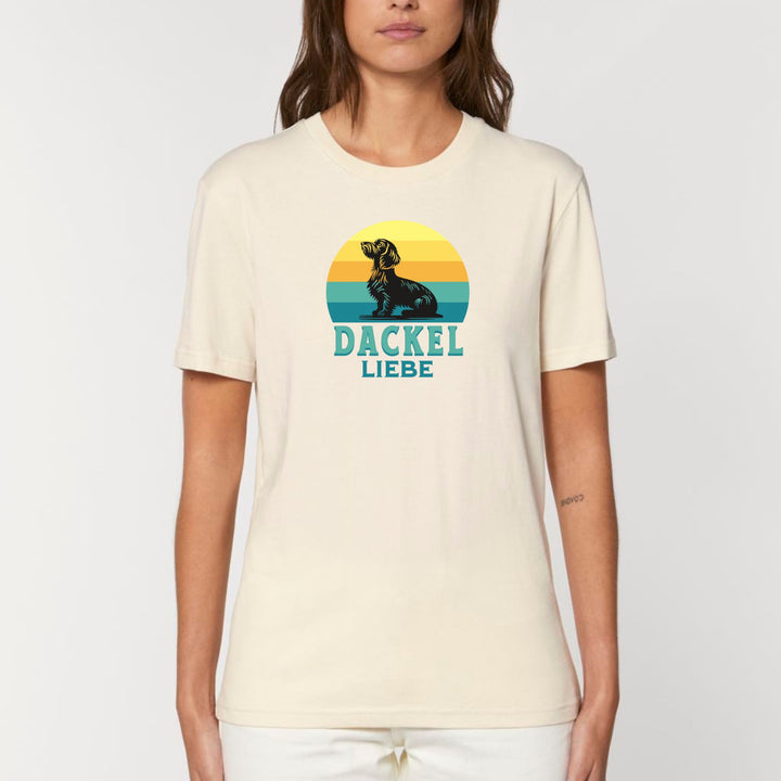 Retro Dackelliebe (Rauhaar) - Bio Unisex T-Shirt