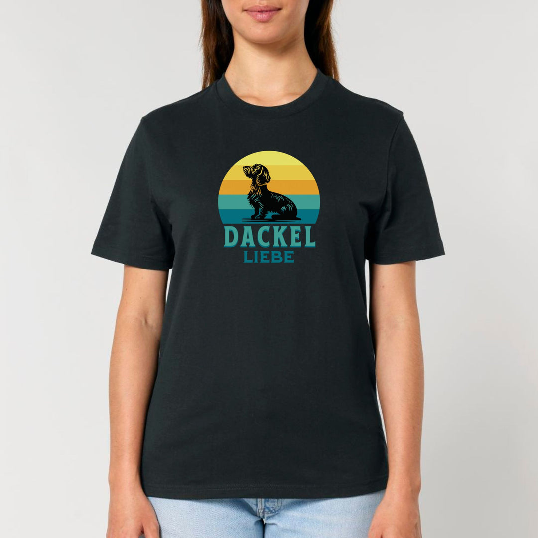 Retro Dackelliebe (Rauhaar) - Bio Unisex T-Shirt