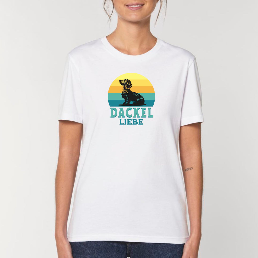 Retro Dackelliebe (Rauhaar) - Bio Unisex T-Shirt