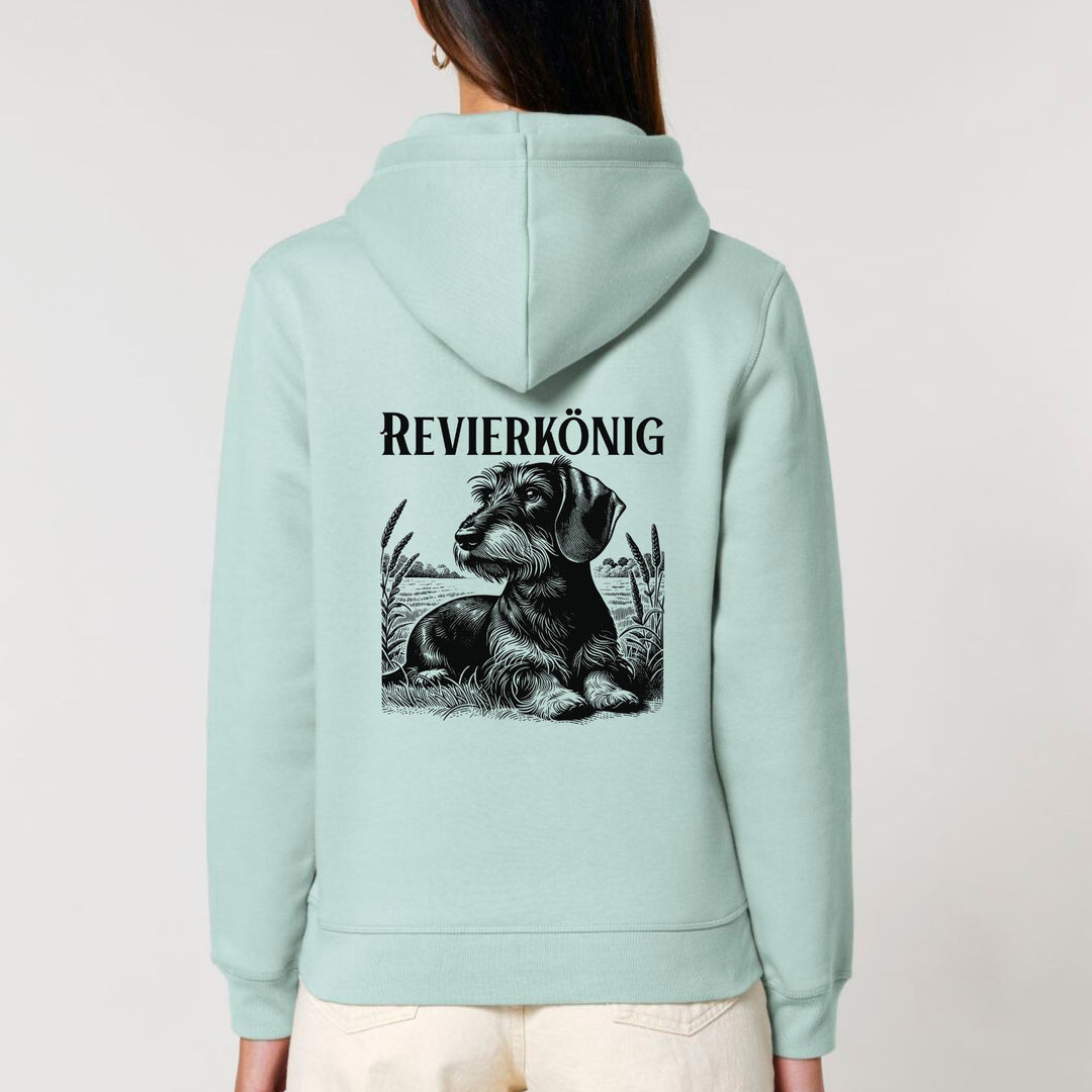 Revierkönig (Rauhaar) - Bio Unisex Hoodie (Backprint)