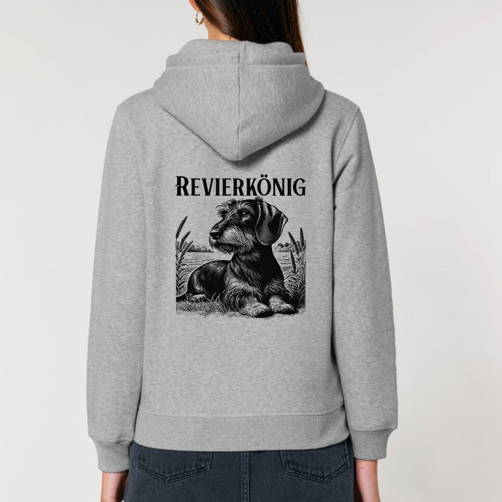 Revierkönig (Rauhaar) - Bio Unisex Hoodie (Backprint)