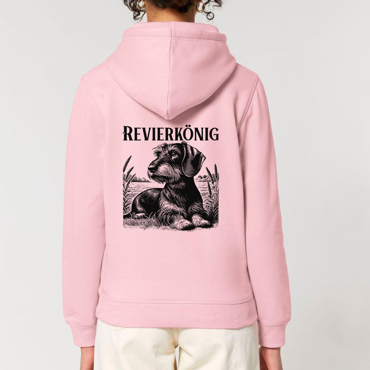 Revierkönig (Rauhaar) - Bio Unisex Hoodie (Backprint)