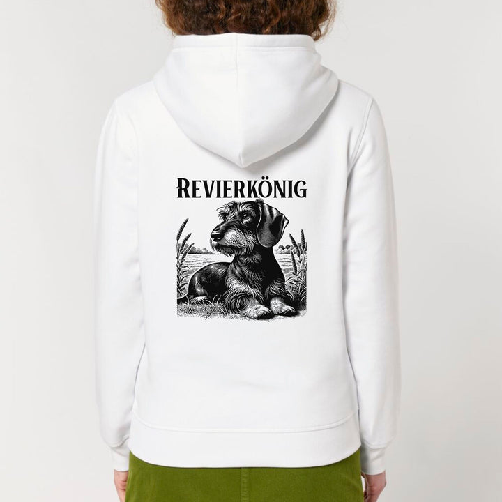 Revierkönig (Rauhaar) - Bio Unisex Hoodie (Backprint)