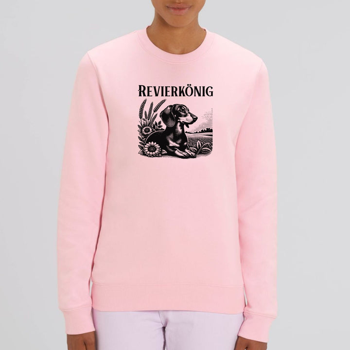 Dackelshirts Revierkönig (Kurzhaar) - Bio Unisex Sweatshirt Cotton Pink / XS