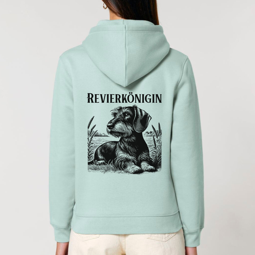 Revierkönigin (Rauhaar) - Bio Unisex Hoodie (Backprint)