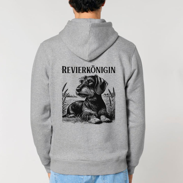 Revierkönigin (Rauhaar) - Bio Unisex Hoodie (Backprint)