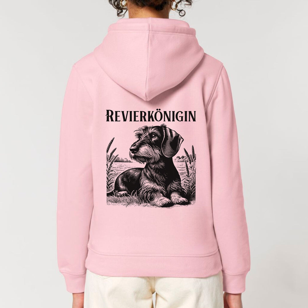 Revierkönigin (Rauhaar) - Bio Unisex Hoodie (Backprint)