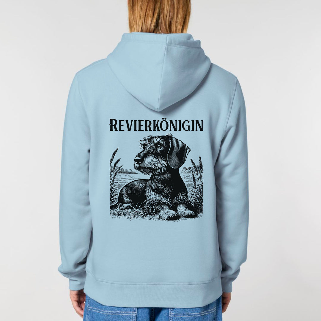 Revierkönigin (Rauhaar) - Bio Unisex Hoodie (Backprint)