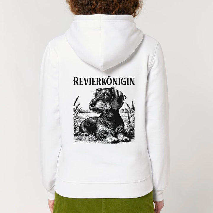 Revierkönigin (Rauhaar) - Bio Unisex Hoodie (Backprint)