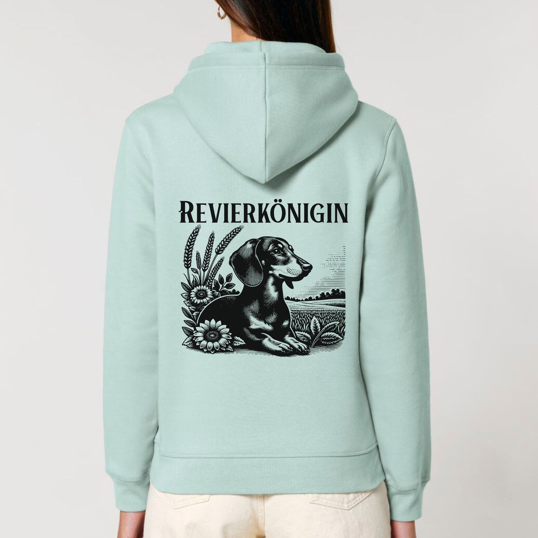 Revierkönigin (Kurzhaar) - Bio Unisex Hoodie (Backprint)