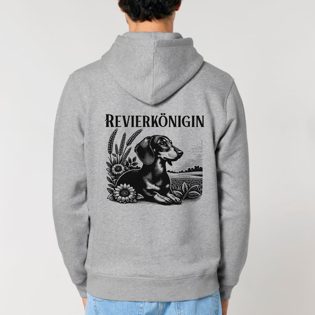 Revierkönigin (Kurzhaar) - Bio Unisex Hoodie (Backprint)