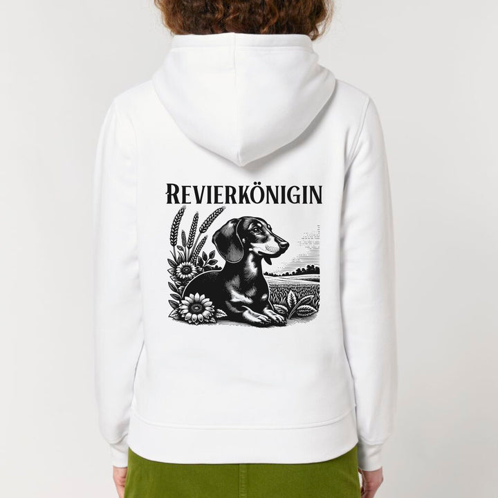 Revierkönigin (Kurzhaar) - Bio Unisex Hoodie (Backprint)