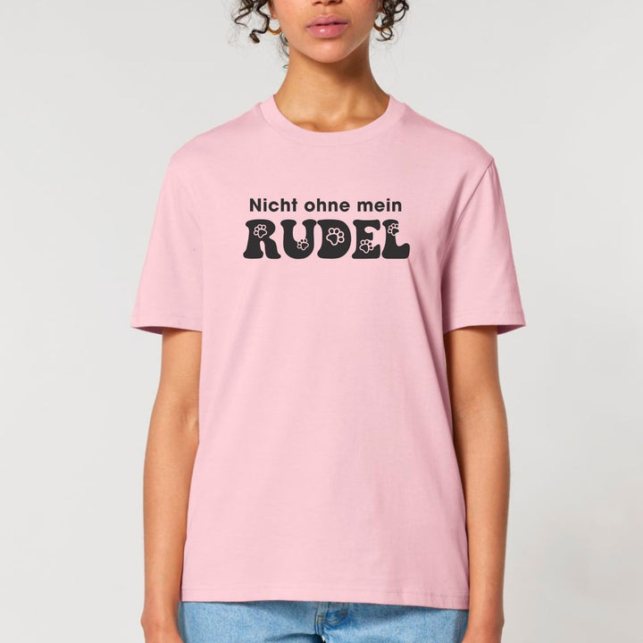 Dackelshirts Nicht ohne mein Rudel - Bio Unisex T-Shirt Cotton Pink / XS