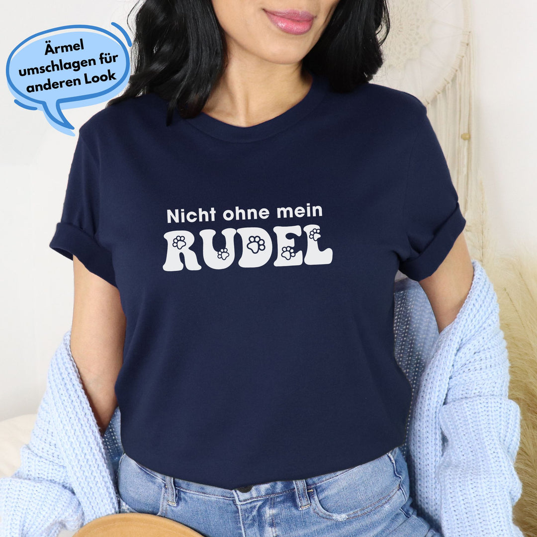 Dackelshirts Nicht ohne mein Rudel - Bio Unisex T-Shirt French Navy / XS