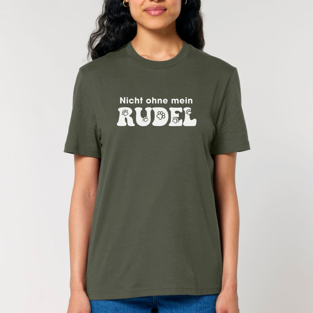 Dackelshirts Nicht ohne mein Rudel - Bio Unisex T-Shirt Khaki / XS